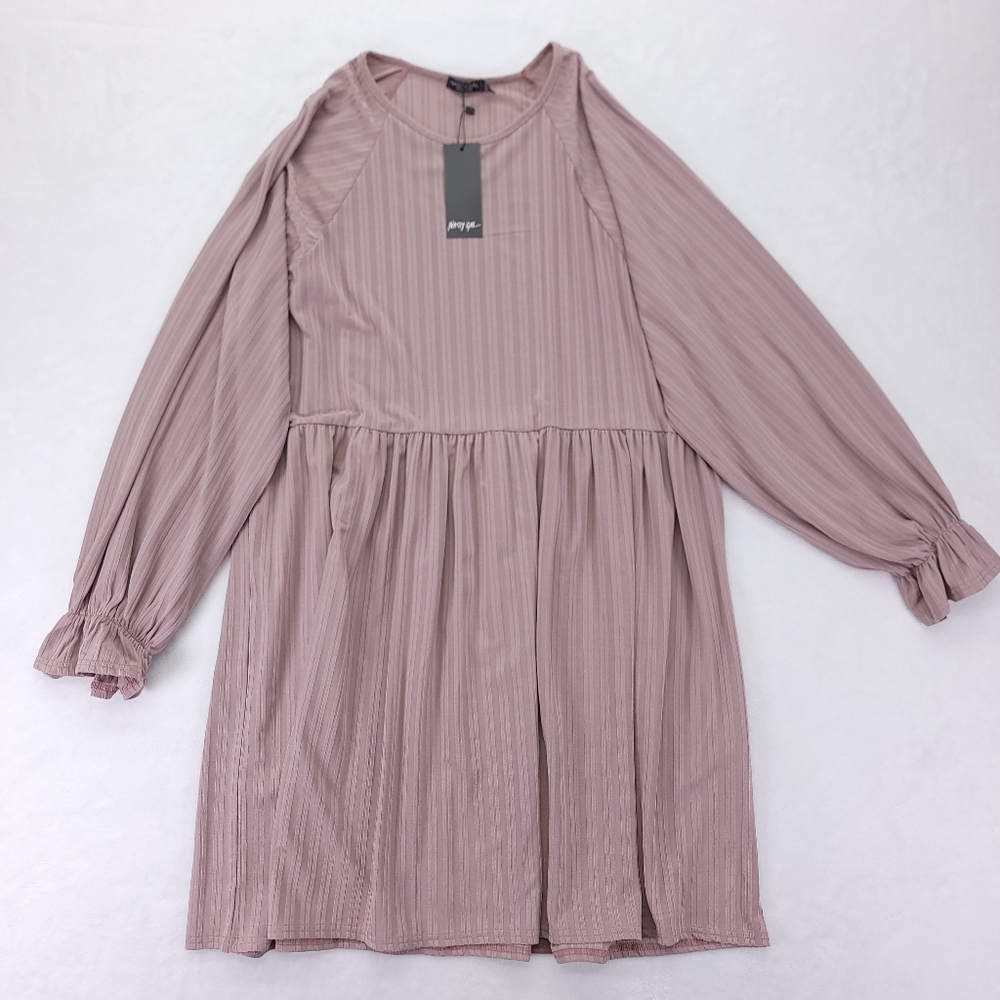 Nasty Gal Women’s Balloon Long Sleeve Stretchy Mini Dress Boho Romantic Size 18